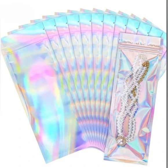 Holographic Iridescent Zip Seal Bags - pack of 20 - Picture 1 of 5